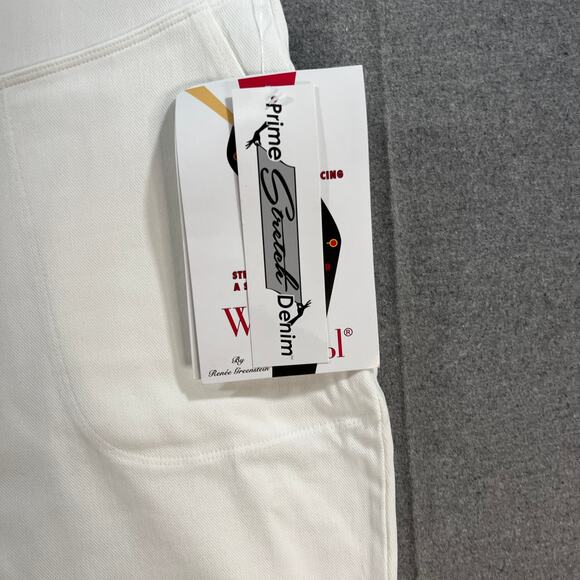 Women with Control Prime Stretch Denim Petite Crop Pants White, Petite X-Large - Picture 8 of 9